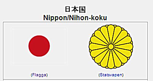 Japan flagga och vapen